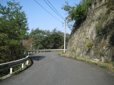 芦田湖　東岸南部の道
