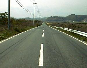 笠岡湾干拓地の道