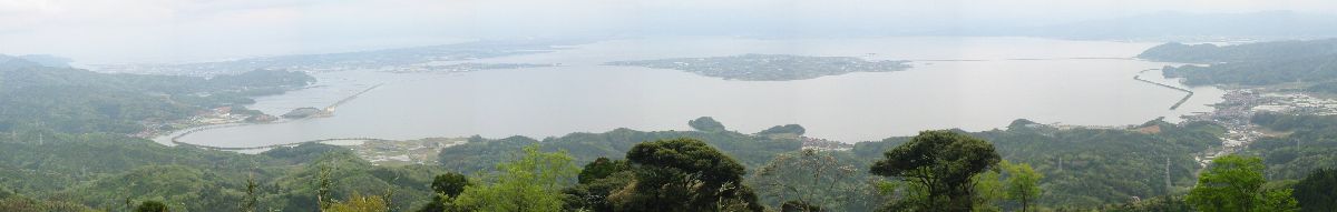 枕木山第1展望台から中海を望む